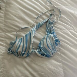 Blue Pattern Bikini Top